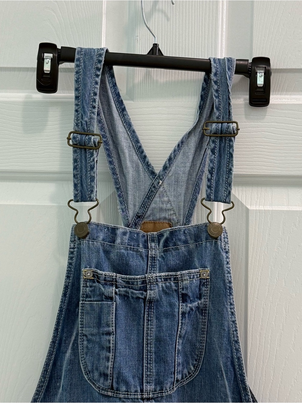 American Eagle Outfitters Women's Size Small Blue Denim Overall Shorts Shortalls - Picture 2 of 12